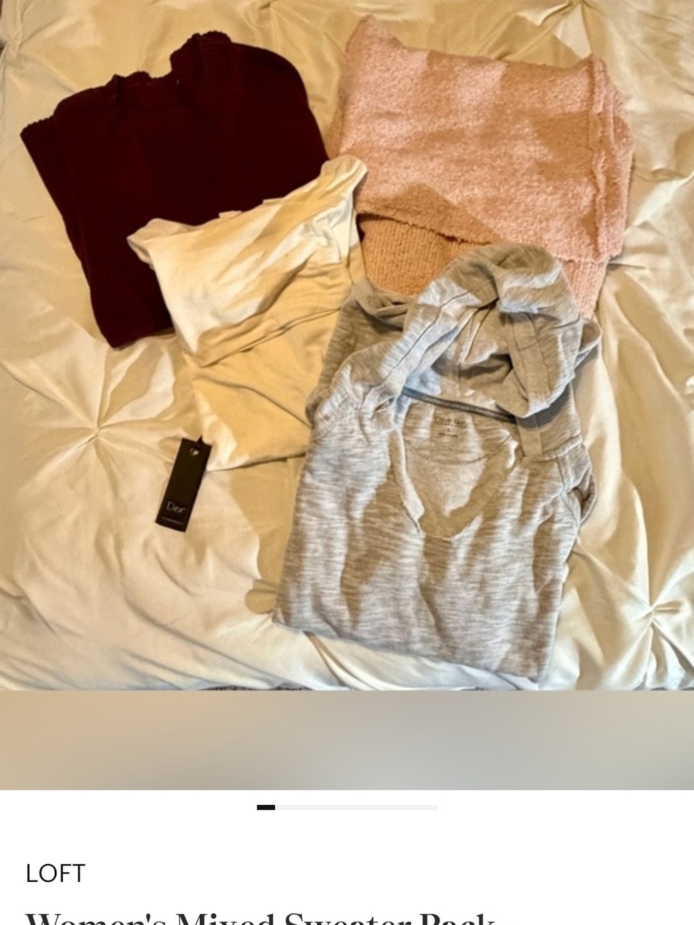LOFT Women's Sweater Set - Burgundy, Blush Pink, Cream, Light Gray